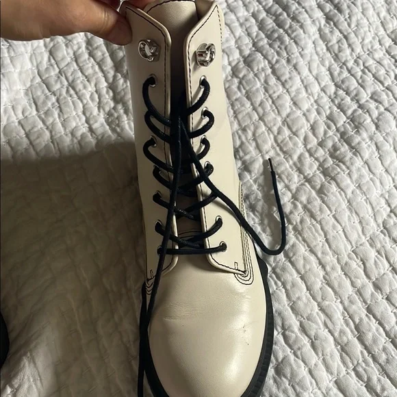 Coach Cream Combat Moto Boots - Picture 9 of 12